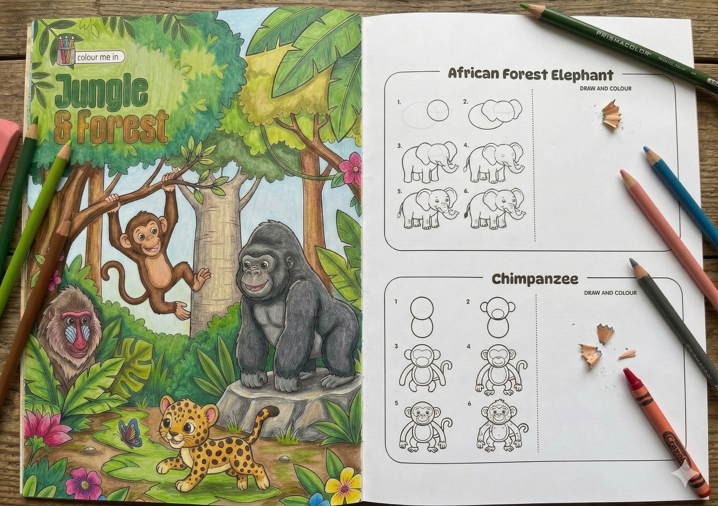 Step-by-step drawing guide from the Learn to Draw African Animals children's book